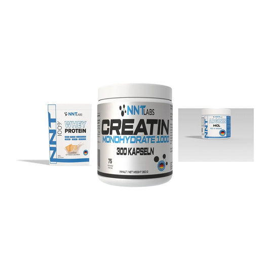 NNT Labs Marken-Trio: Whey + Creatin 1000 mg + Arginin – alle enthaltenen Artikel