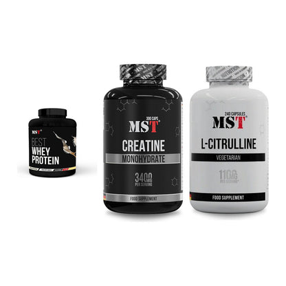 MST Marken-Trio: Best Whey Protein + Creatine Monohydrate + Citrulline – alle enthaltenen Artikel