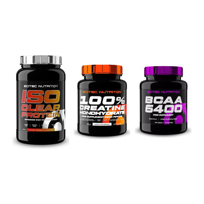 Scitec Nutrition Marken-Trio: IsoClear + Creatine + 1 weitere – alle enthaltenen Artikel