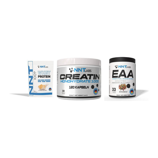 NNT Labs Marken-Trio: Whey + Creatin 1000 mg + EAA – alle enthaltenen Artikel
