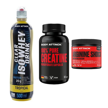 Body Attack Marken-Trio: Attack Clear + Attack 100% + Attack Argini – alle enthaltenen Artikel