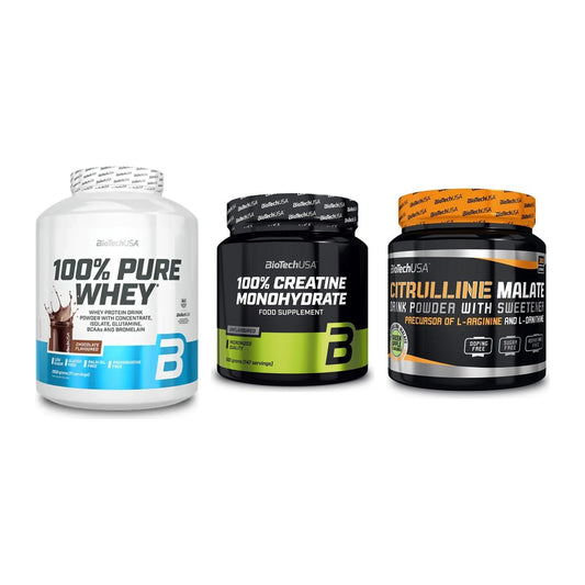 BioTech USA Marken-Trio: 100% Pure + Creatine + Citrulline – alle enthaltenen Artikel