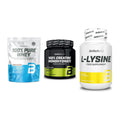 BioTech USA Marken-Trio: 100% Pure + Creatine + L-Lysine – alle enthaltenen Artikel