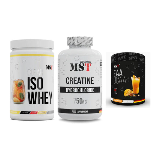 MST Marken-Trio: Iso Clear + Creatine HCL + EAA & BCAA – alle enthaltenen Artikel