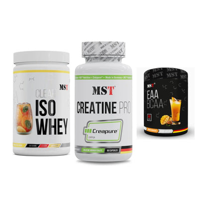 MST Marken-Trio: Iso Clear + Creatine Pro CREAPURE + EAA & BCAA – alle enthaltenen Artikel