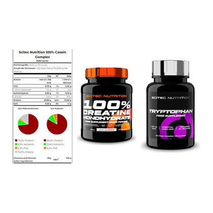 Scitec Nutrition Marken-Trio: Casein Compl + Creatine + 1 weitere – alle enthaltenen Artikel