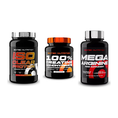Scitec Nutrition Marken-Trio: IsoClear + Creatine + 1 weitere – alle enthaltenen Artikel