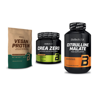 BioTech USA Marken-Trio: Vegan Protein + Crea Zero + Citrulline Malate – alle enthaltenen Artikel