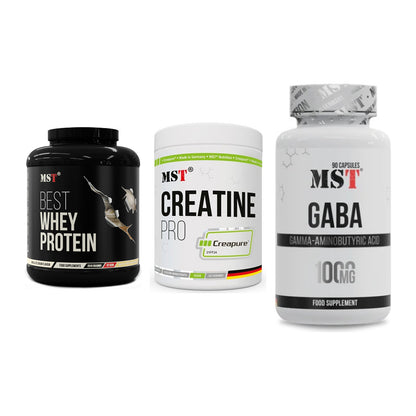 MST Marken-Trio: Best Whey + Creatin Pro + GABA 1000mg – alle enthaltenen Artikel