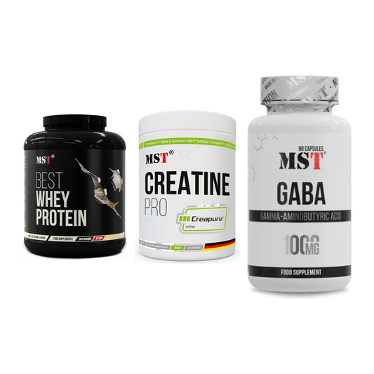 MST Marken-Trio: Best Whey + Creatin Pro + GABA 1000mg – alle enthaltenen Artikel