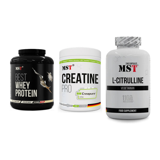 MST Marken-Trio: Best Whey Protein + Creatin Pro CREAPURE + Citrulline – alle enthaltenen Artikel
