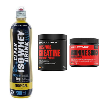 Body Attack Marken-Trio: Attack Clear + Attack 100% + Attack Argini – alle enthaltenen Artikel