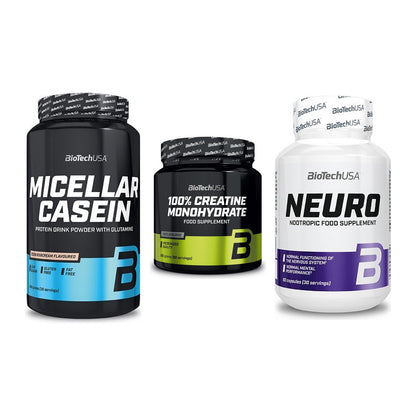BioTech USA Marken-Trio: Micellar + Creatine + Neuro – alle enthaltenen Artikel
