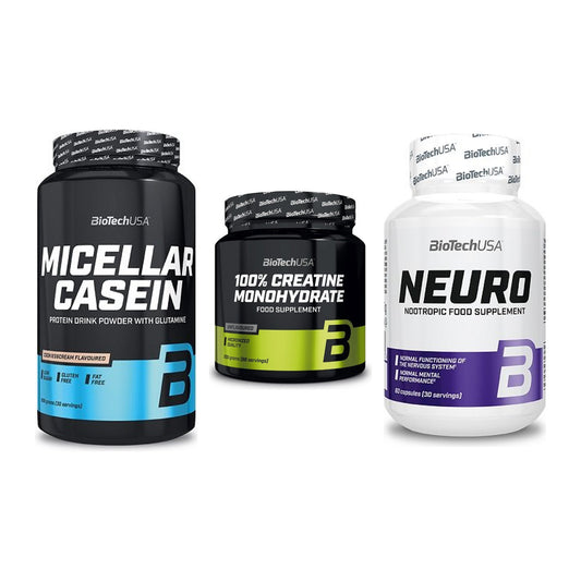 BioTech USA Marken-Trio: Micellar + Creatine + Neuro – alle enthaltenen Artikel