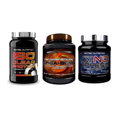 Scitec Nutrition Marken-Trio: IsoClear Protein + Crea-Bomb + 1 weitere – alle enthaltenen Artikel