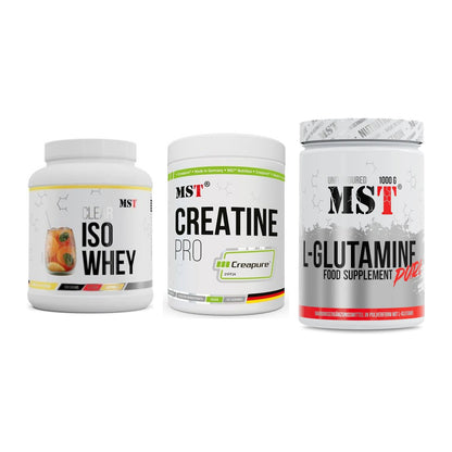 MST Marken-Trio: Iso Clear + Creatin Pro CREAPURE + Glutamine – alle enthaltenen Artikel