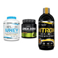 BioTech USA Marken-Trio: 100% Pure Whey + Crea Zero + Liquid Amino – alle enthaltenen Artikel