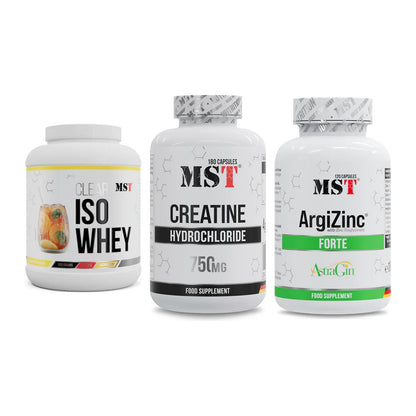 MST Marken-Trio: Iso Clear + Creatine HCL + ArgiZinc Forte – alle enthaltenen Artikel