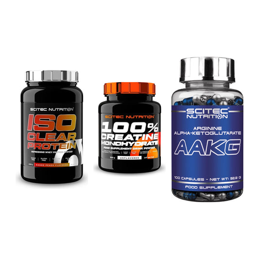 Scitec Nutrition Marken-Trio: IsoClear + Creatine + 1 weitere – alle enthaltenen Artikel