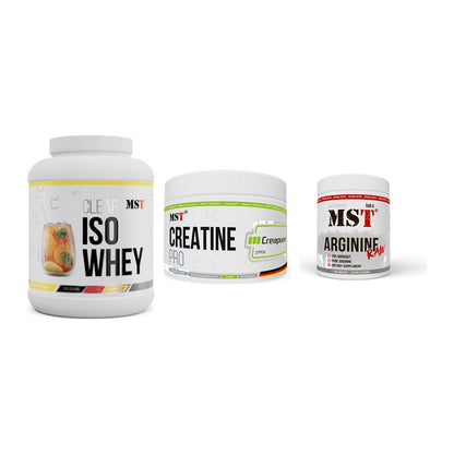 MST Marken-Trio: Iso Clear + Creatin Pro CREAPURE + Arginine RAW – alle enthaltenen Artikel