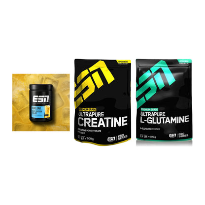 ESN Marken-Trio: ISOCLEAR Whey + Ultrapure Creatine + 1 weitere – alle enthaltenen Artikel
