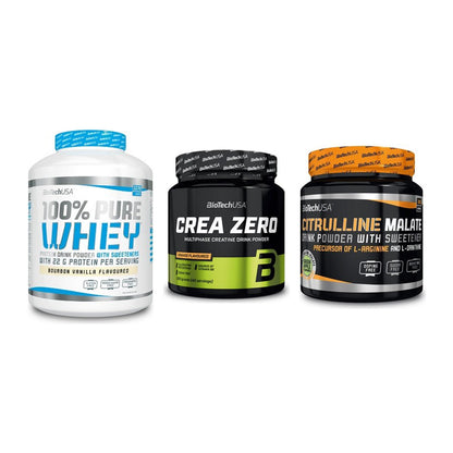 BioTech USA Marken-Trio: 100% Pure + Crea Zero + Citrulline – alle enthaltenen Artikel
