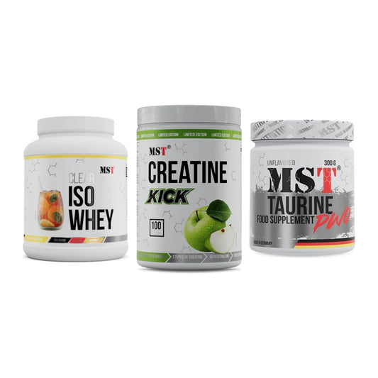 MST Marken-Trio: Iso Clear + Creatine Kick + Taurine – alle enthaltenen Artikel