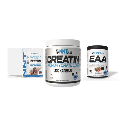 NNT Labs Marken-Trio: Whey + Creatin 1000 mg + EAA – alle enthaltenen Artikel