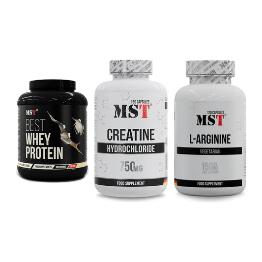 MST Marken-Trio: Best Whey + Creatine HCL + L-Arginine 120 – alle enthaltenen Artikel