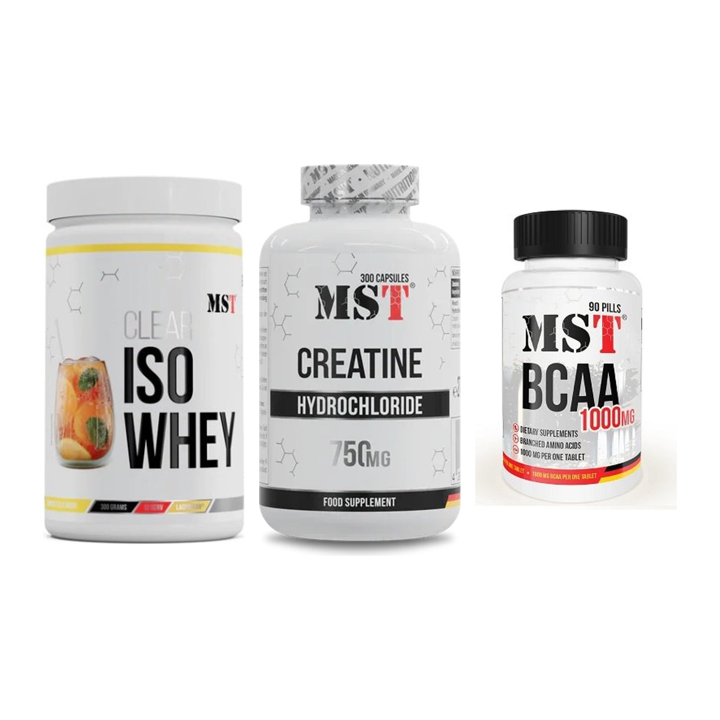 MST Marken-Trio: Iso Clear + Creatine HCL + BCAA 1000 (90 Tabl.) – alle enthaltenen Artikel