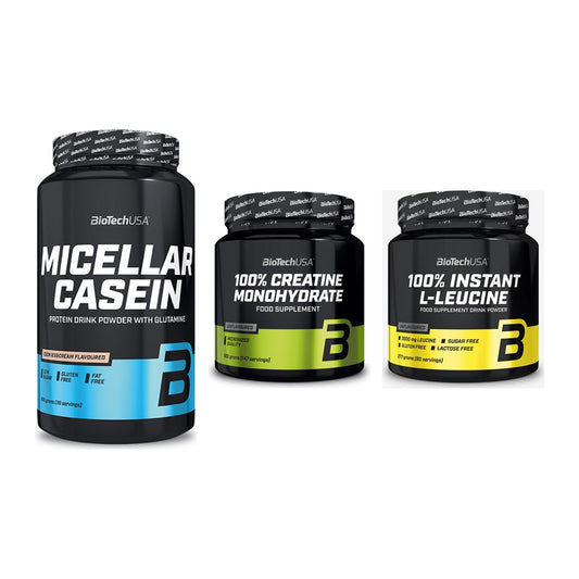 BioTech USA Marken-Trio: Micellar + Creatine + 100% Instant – alle enthaltenen Artikel