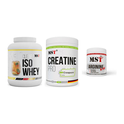MST Marken-Trio: Iso Clear + Creatin Pro CREAPURE + Arginine RAW – alle enthaltenen Artikel