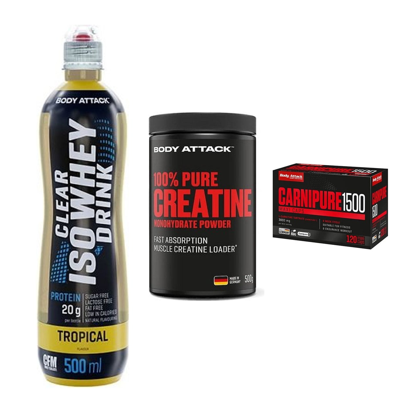 Body Attack Marken-Trio: Attack Clear + Attack 100% + Attack Carnip – alle enthaltenen Artikel