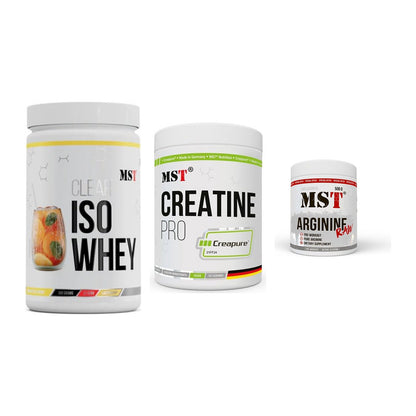MST Marken-Trio: Iso Clear + Creatin Pro CREAPURE + Arginine RAW – alle enthaltenen Artikel