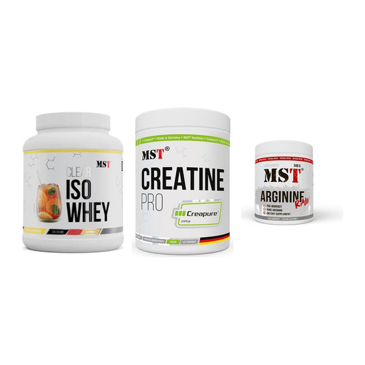 MST Marken-Trio: Iso Clear + Creatin Pro CREAPURE + Arginine RAW – alle enthaltenen Artikel