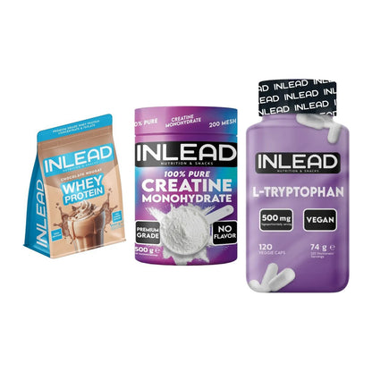 INLEAD Marken-Trio: Whey Protein + Creatine + L-Tryptophan – alle enthaltenen Artikel
