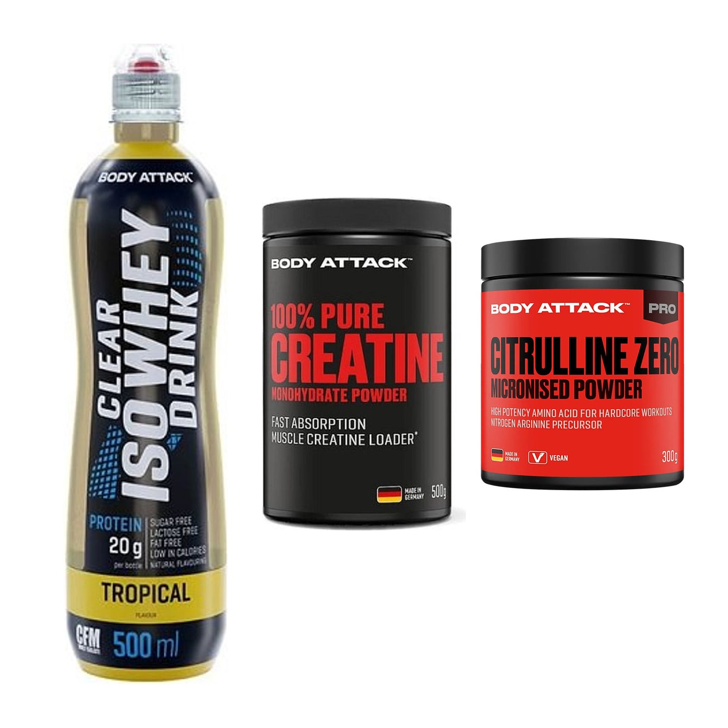 Body Attack Marken-Trio: Attack Clear + Attack 100% + Attack 100 % – alle enthaltenen Artikel