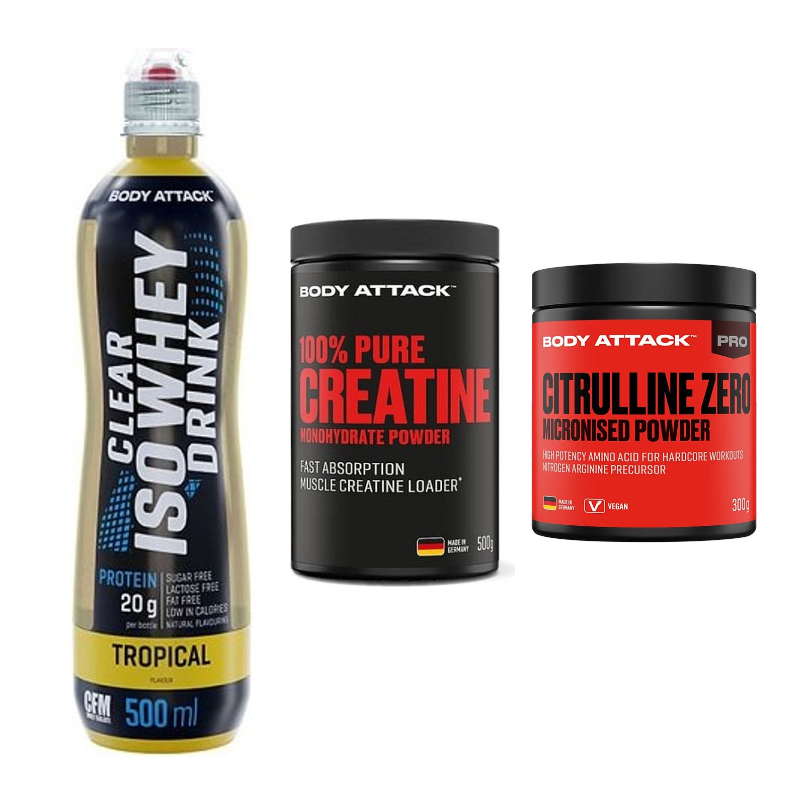 Body Attack Marken-Trio: Attack Clear + Attack 100% + Attack 100 % – alle enthaltenen Artikel