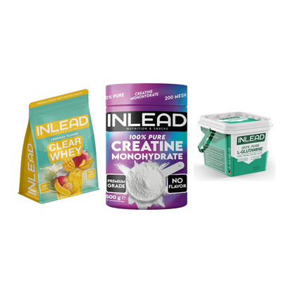 INLEAD Marken-Trio: Clear Whey + Creatine + L-Glutamine – alle enthaltenen Artikel