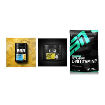 ESN Marken-Trio: ISOCLEAR Whey + Ultrapure Creatine + 1 weitere – alle enthaltenen Artikel