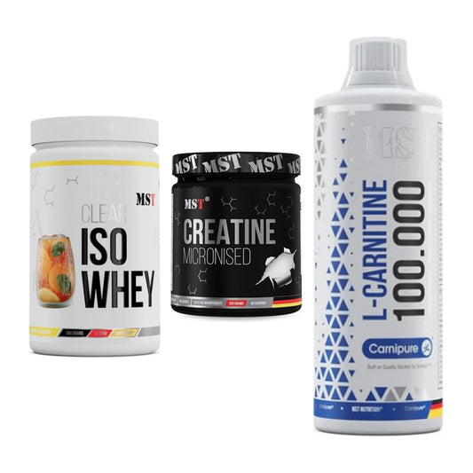 MST Marken-Trio: Iso Clear + Creatin Monohyd + L-Carnitine – alle enthaltenen Artikel