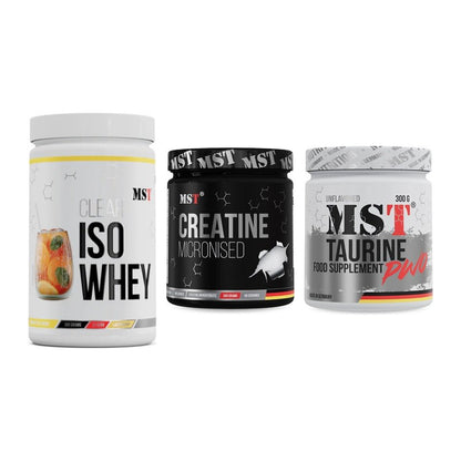 MST Marken-Trio: Iso Clear + Creatin Monohydrate + Taurine – alle enthaltenen Artikel