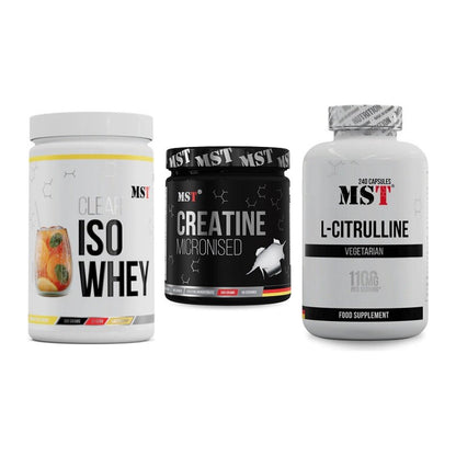 MST Marken-Trio: Iso Clear + Creatin Monohydrate + Citrulline – alle enthaltenen Artikel