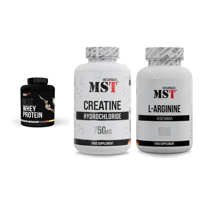 MST Marken-Trio: Best Whey + Creatine HCL + L-Arginine 120 – alle enthaltenen Artikel
