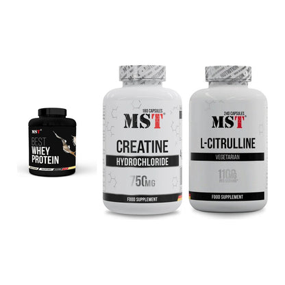 MST Marken-Trio: Best Whey Protein + Creatine HCL + Citrulline – alle enthaltenen Artikel