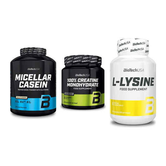 BioTech USA Marken-Trio: Micellar + Creatine + L-Lysine – alle enthaltenen Artikel
