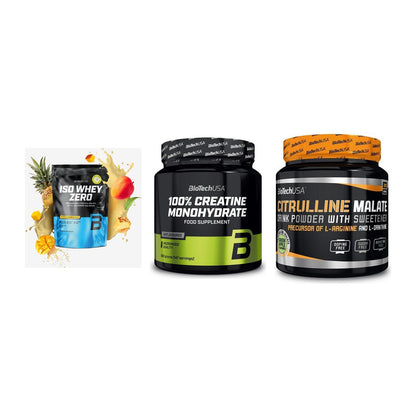 BioTech USA Marken-Trio: Iso Whey Zero + Creatine + Citrulline – alle enthaltenen Artikel