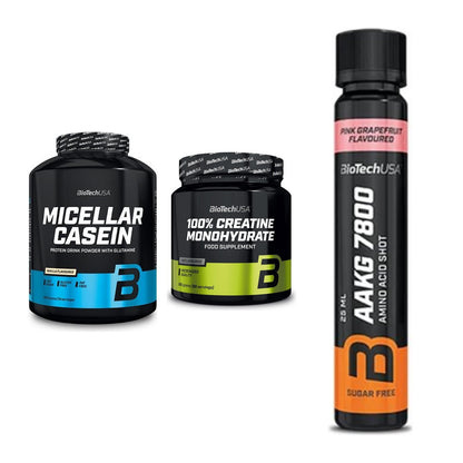 BioTech USA Marken-Trio: Micellar + Creatine + AAKG 7800 – alle enthaltenen Artikel