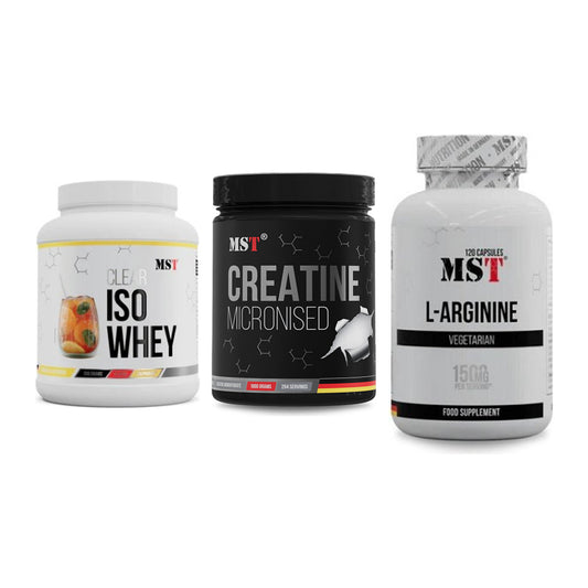 MST Marken-Trio: Iso Clear + Creatin Monohyd + L-Arginine 120 – alle enthaltenen Artikel