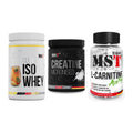 MST Marken-Trio: Iso Clear + Creatin Monohydrate + L-Carnitine Acetyle – alle enthaltenen Artikel